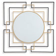Ashley Furniture Oceanal Accent Mirror with round frame, hanging on a wall, showcasing a stylish and modern decorative mirror.