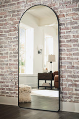 Full-length Ashley Furniture Sethall floor mirror with a sleek wooden frame, standing upright in a modern room setting.