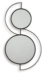 Ashley Furniture Shayham Accent Mirror hanging on a wall with a sleek, modern design and a reflective glass surface.