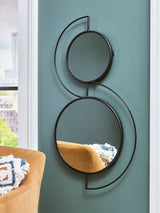 Ashley Furniture Shayham Accent Mirror featuring a sleek rectangular design with a polished wood frame.