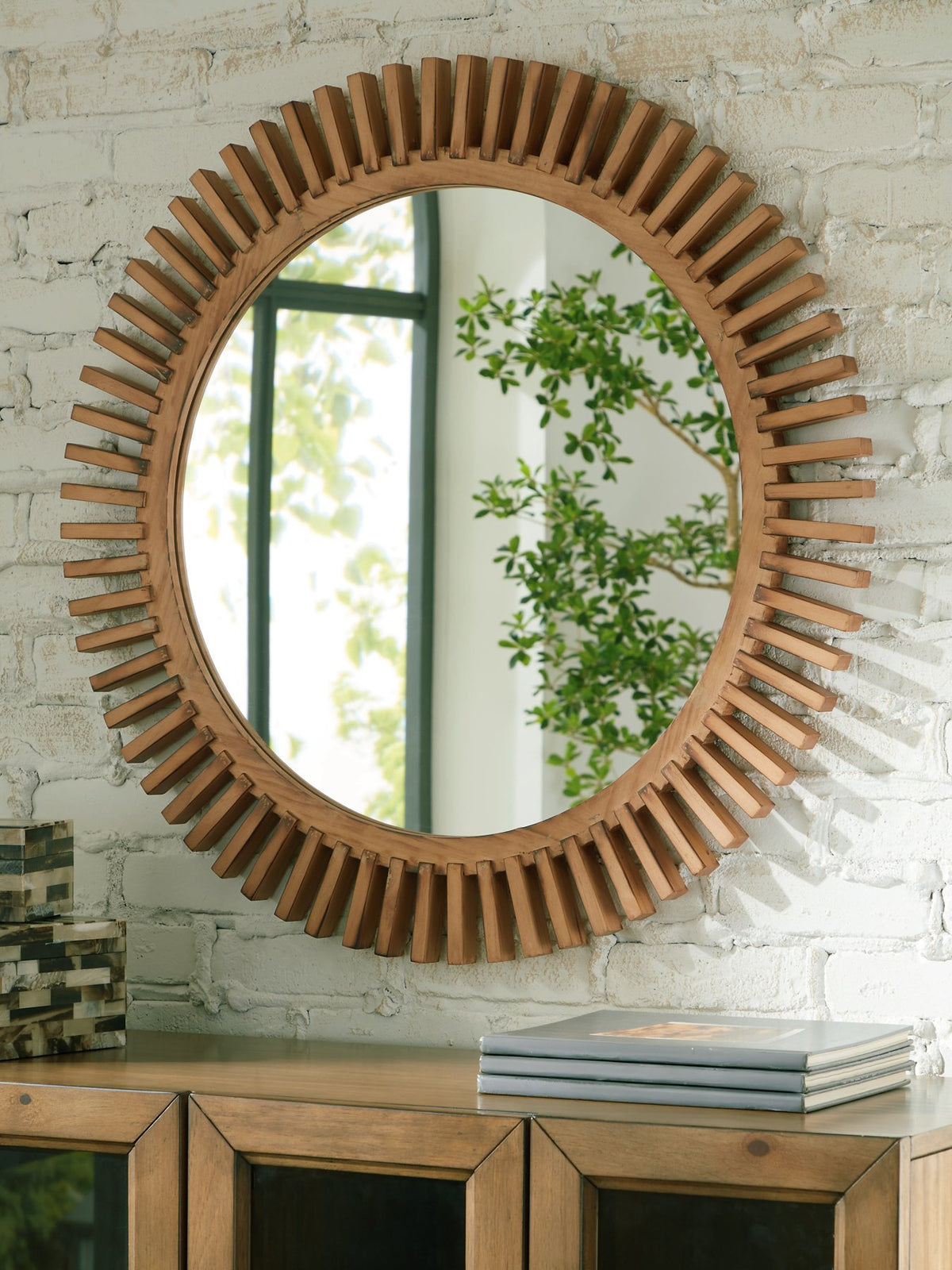 Ashley Furniture Tedwell Accent Mirror with a sleek rectangular frame, ideal for stylish home decor.