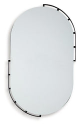 Pair of Ashley Furniture Valkings accent mirrors with sleek, modern frames, reflecting light and enhancing room decor.