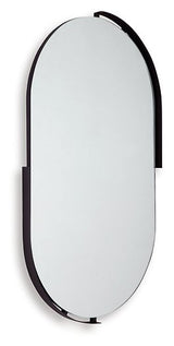 Pair of Ashley Furniture Valkings Accent Mirrors with sleek, modern frames, displayed at an angle on a wall.