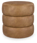 Ashley Furniture Ummi Swivel Accent Ottoman with plush fabric and modern design, perfect for living room decor.