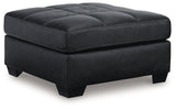 Oversized Ashley Furniture Barlin Mills accent ottoman with plush fabric and tufted top, ideal for living room decor.