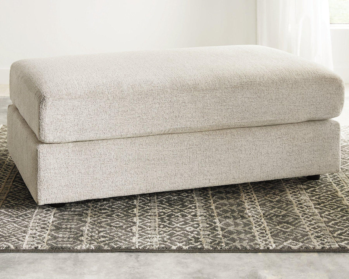 Oversized Ashley Furniture Soletren Ottoman with plush fabric and contemporary design, ideal for living room or lounge decor.
