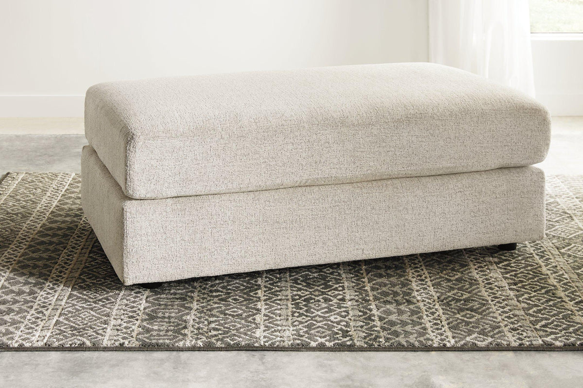 Oversized Ashley Furniture Soletren Ottoman with plush fabric and contemporary design, perfect for living room decor.