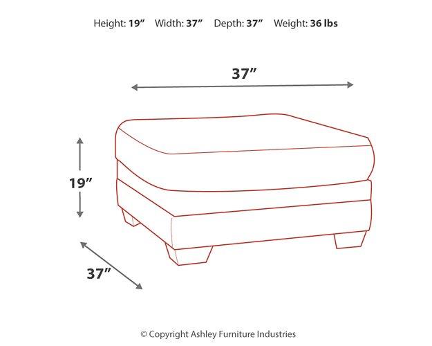 Oversized Ashley Furniture Tracling Ottoman with plush fabric and spacious design, perfect for living room decor.