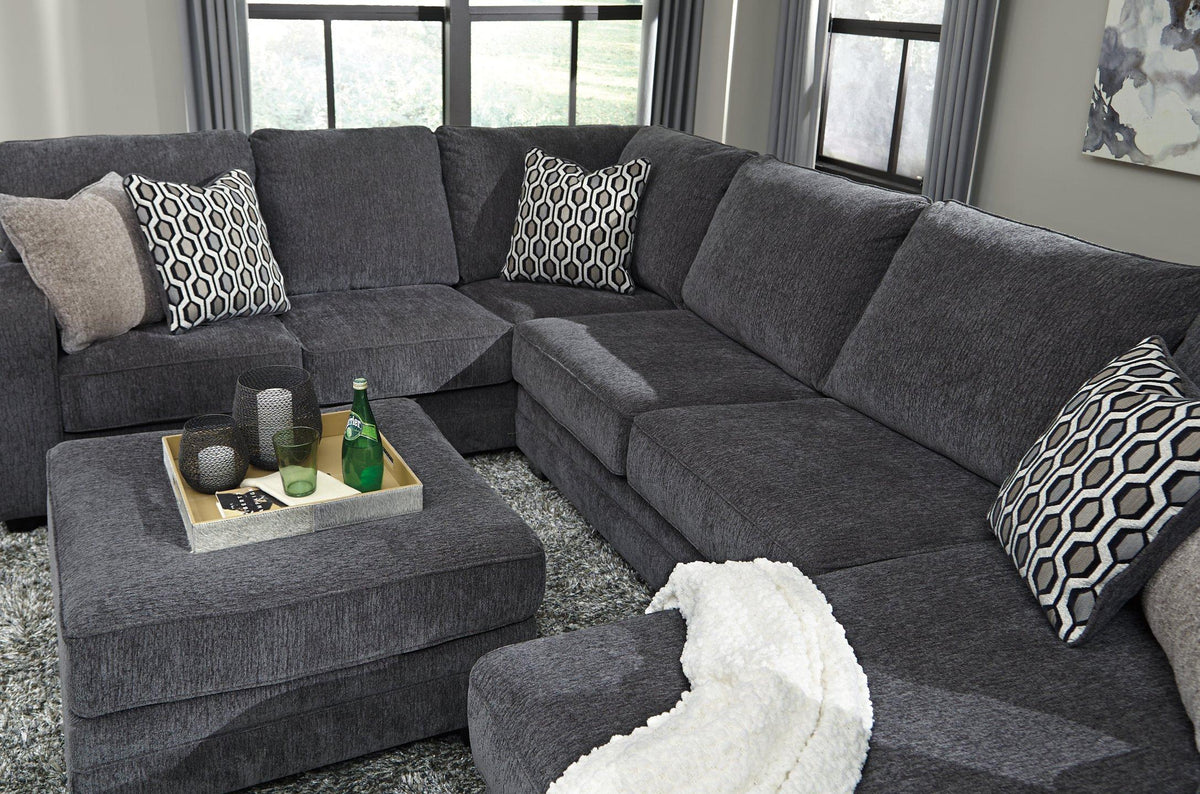 Oversized Ashley Furniture Tracling Ottoman with plush fabric and spacious design, perfect for living room or lounge area.