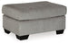 Ashley Furniture Altari Ottoman featuring a plush fabric top and wooden legs, designed for versatile living room seating.