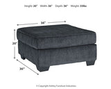 Large beige Altari oversized accent ottoman by Ashley Furniture with plush fabric and sturdy wooden legs.