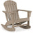 Outdoor rocking chair from Ashley Furniture, Sundown Treasure outdoor lounge chair with cushioned seat and wooden frame.