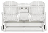 Outdoor loveseat from Ashley Furniture's Hyland Wave collection, featuring a comfortable glider design with cushioned seating.