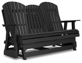 Outdoor loveseat by Ashley Furniture featuring a Hyland wave design, perfect for comfortable outdoor seating.