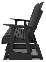 Outdoor loveseat from Ashley Furniture featuring a Hyland wave design, perfect for outdoor seating and relaxation.