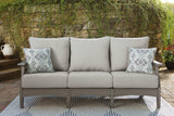 Ashley Furniture Visola outdoor sofa with cushion, stylish outdoor seating with plush cushions, ideal for patio or garden relaxation.
