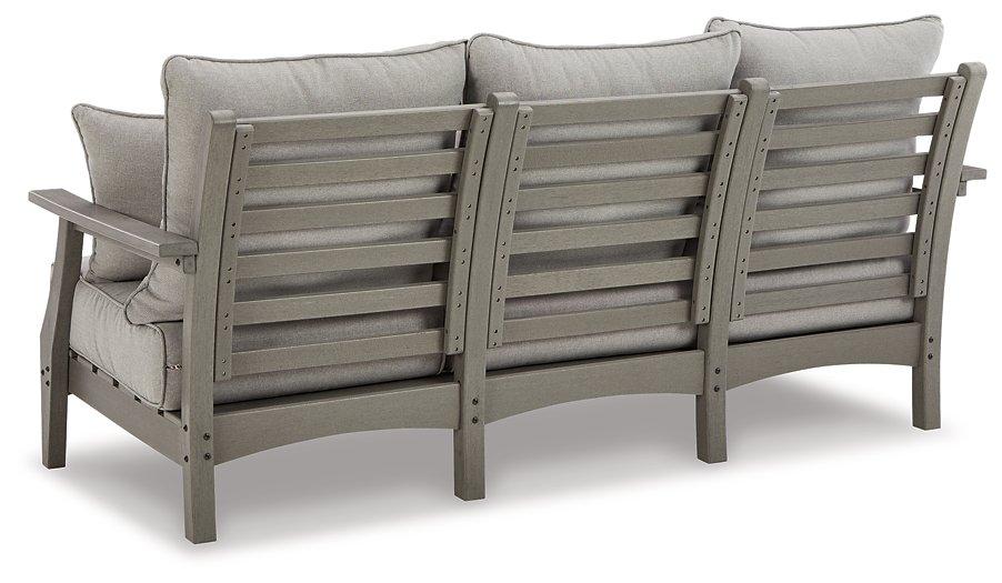 Ashley Furniture Visola outdoor sofa with cushion, stylish outdoor seating with comfortable cushions, perfect for patio or garden.