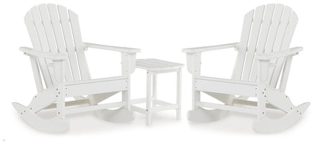 Ashley Furniture Sundown Treasure outdoor seating set with cushioned chairs and table, ideal for patio relaxation.