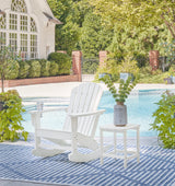 Outdoor seating set by Ashley Furniture with cushioned chairs and a central table, perfect for outdoor entertaining.