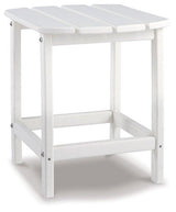 Outdoor seating set by Ashley Furniture with cushioned chairs and a table, ideal for patio or backyard relaxation.