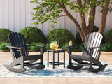 Ashley Furniture Sundown Treasure outdoor seating set with cushioned chairs and a matching table, designed for patio relaxation.