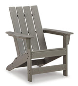 Ashley Furniture Visola outdoor Adirondack chair with matching end table, perfect for patio seating and outdoor relaxation.