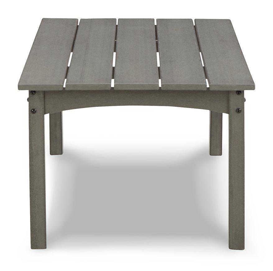 Outdoor seating set with sofa, loveseat, and coffee table by Ashley Furniture, featuring woven rattan and plush cushions.