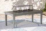 Ashley Furniture Visola outdoor sofa and loveseat with coffee table, featuring weather-resistant cushions and modern metal frames.
