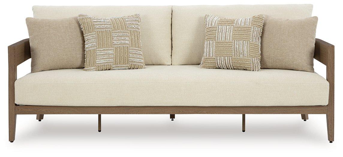 Ashley Furniture Serene Bay outdoor sofa with plush cushions, stylish outdoor furniture for patio or garden seating.