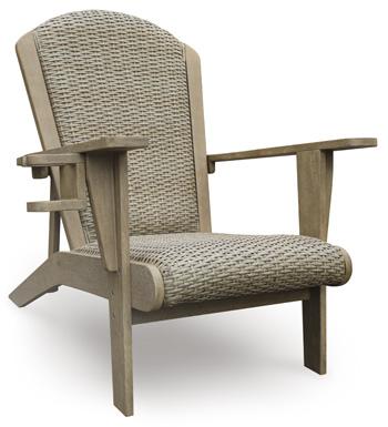 Outdoor table set from Ashley Furniture's Marina Sun Outdoor Package, featuring a spacious table with matching chairs.