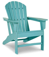 Outdoor seating set with a table and chairs from Ashley Furniture's Sundown Treasure collection, perfect for outdoor gatherings.