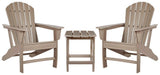 Outdoor Sundown Treasure seating set by Ashley Furniture with a table and chairs, perfect for patio relaxation and outdoor dining.