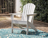 Outdoor table set with a wooden dining table and matching chairs from Ashley Furniture Sundown Treasure Outdoor Seating Set.
