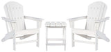 Outdoor Sundown Treasure seating set by Ashley Furniture with a table and chairs in a cozy outdoor setting.