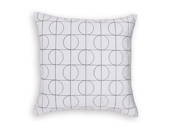Set of four Ashley Furniture Kydner pillows with plush fabric and decorative patterns, perfect for bedroom or living room decor.