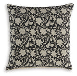 Set of four Ashley Furniture Alanderson pillows with patterned fabric and plush filling, arranged on a modern sofa.