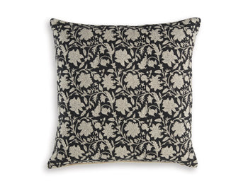 Set of four Ashley Furniture Alanderson pillows with decorative fabric covers, neatly arranged for display.