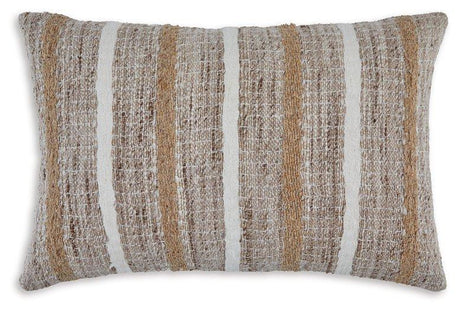 Set of four Ashley Furniture Benish pillows with decorative fabric and plush filling, ideal for sofa or bed decor.