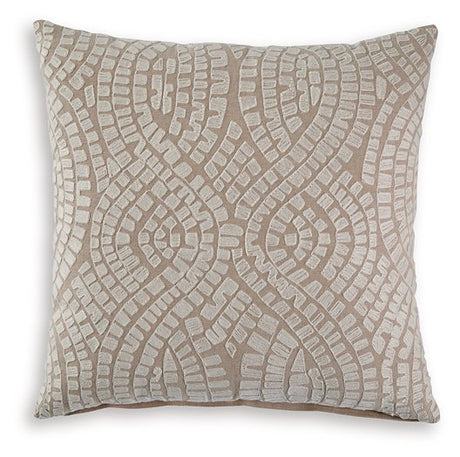 Set of four Ashley Furniture Cortlen pillows featuring soft fabric covers and decorative designs for cozy living room decor.