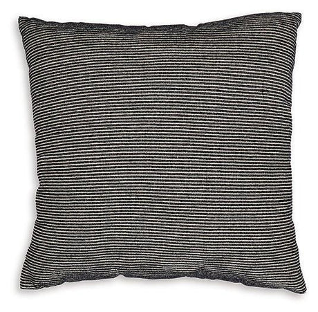 Set of four Ashley Furniture Edelmont pillows with textured fabric and neutral tones, perfect for decorative sofa or bed accents.