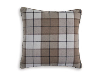 Set of four Ashley Furniture Godricton pillows featuring textured fabric and decorative patterns in neutral tones.