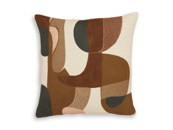 Set of four Ashley Furniture Hallam pillows with soft fabric covers and decorative stitching, ideal for bedroom or living room decor.
