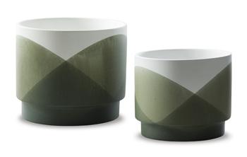 Set of two Ardenridge planters by Ashley Furniture, featuring stylish ceramic containers with decorative plant accents.