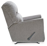 Ashley Furniture Altari recliner in beige fabric with padded armrests and plush cushioning for comfortable seating.