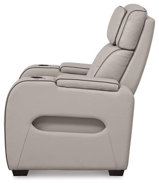 Boyington Power Recliner by Ashley Furniture featuring plush upholstery and a sleek design for comfortable lounging.