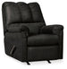 Ashley Furniture Darcy Recliner in neutral fabric, showcasing a plush, cushioned design with wide armrests and a comfortable back.