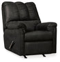 Ashley Furniture Darcy Recliner in neutral fabric, showcasing a plush, cushioned design with wide armrests and a comfortable back.