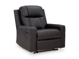 Ashley Furniture Mackmenville recliner in a closed position, featuring plush upholstery and a comfortable design.