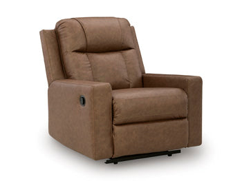 Ashley Furniture Mackmenville recliner in a closed position, featuring plush upholstery and a comfortable design.