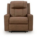 Ashley Furniture Mackmenville recliner with plush upholstery and padded armrests, shown from a head-on view.